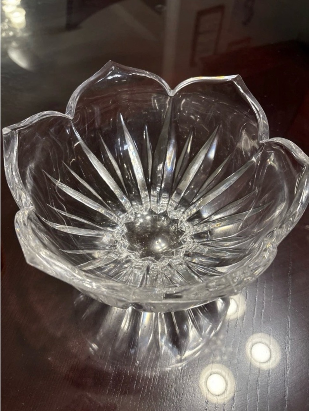 Gorham Crystal LOTUS 8" Round Bowl Lady Anne Collection Vintage Beautiful